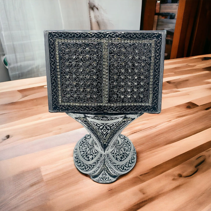 Islamic Table Decor Quran Open Book Allah Name- theislamicshop.com