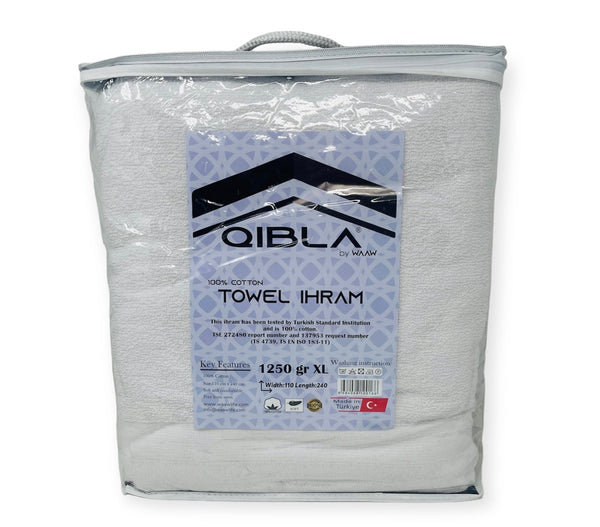 1250gr XL Premium quality Qibla Ihram for Hajj and Umrah 2pcs 110cmX240cm-theislamicshop.com