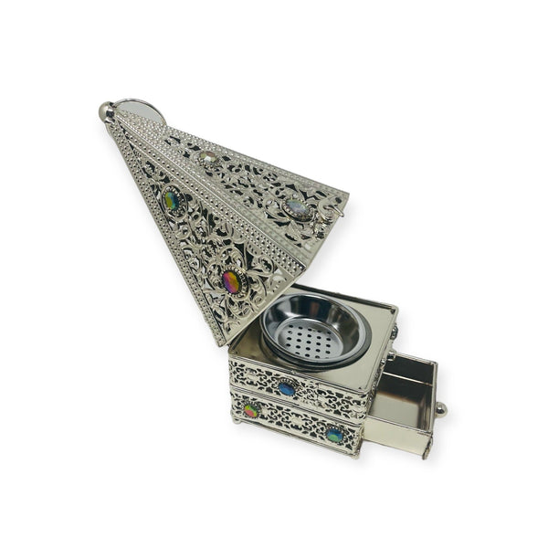 Bakhoor Oudh Burner With Stone/Silver-theislamicshop.com