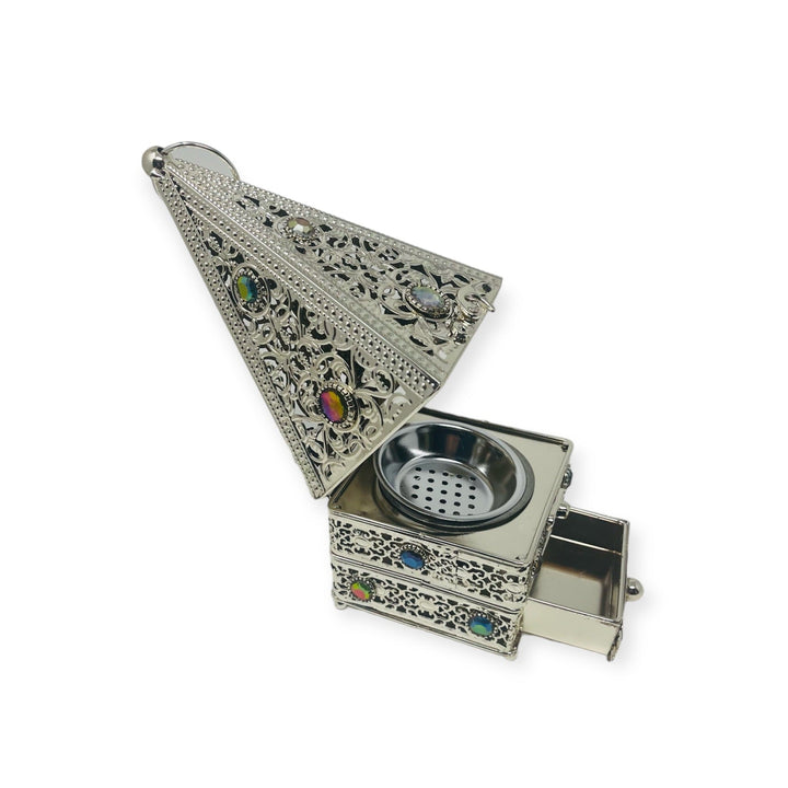 Bakhoor Oudh Burner With Stone/Silver-theislamicshop.com
