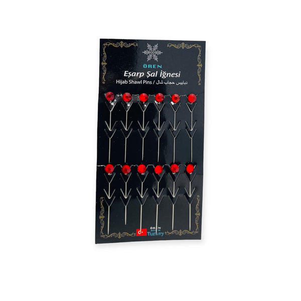 Ladies Scarf Hijab Shawl  Pins Red Colour
