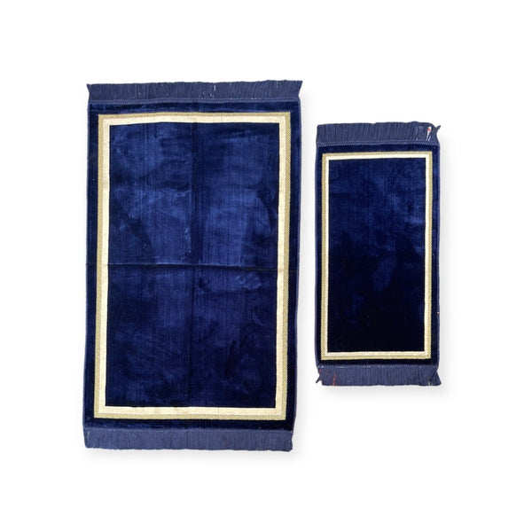 Adult & Child Prayer mat Gift Set Navy-theislamicshop.com