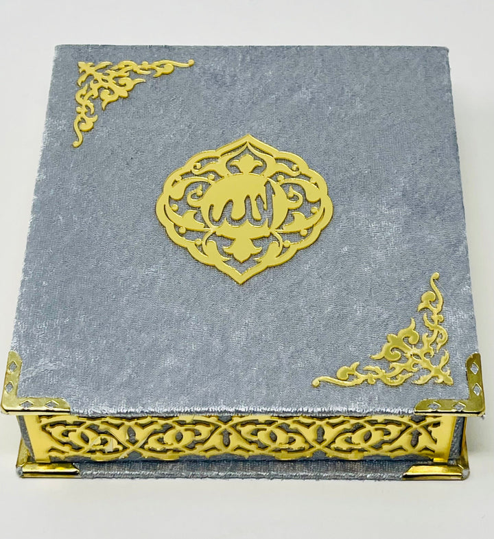 A Beautiful Quran or Tasbeeh with gift box Grey-theislamicshop.com
