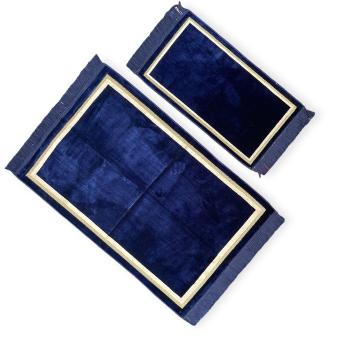 Adult & Child Prayer mat Gift Set Navy-theislamicshop.com