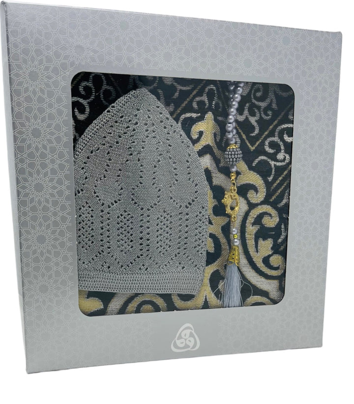 Gift Box With Prayer mat, Tasbeeh & Prayer Hat-theislamicshop.com