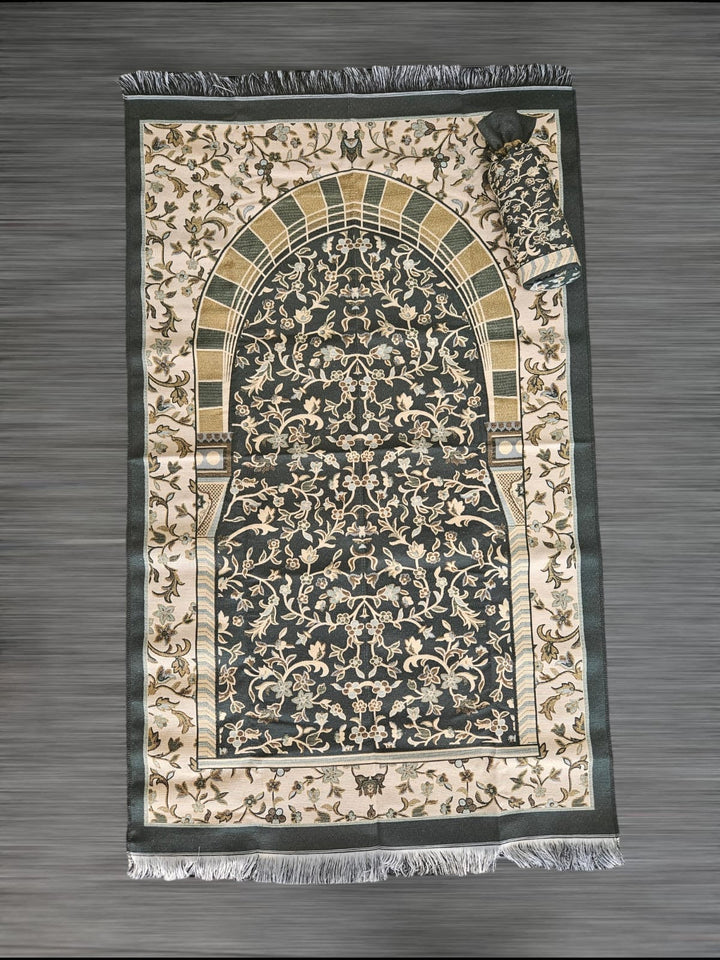 Rawda Design Travel prayer mat With Pouch-TheIslamicshop.com
