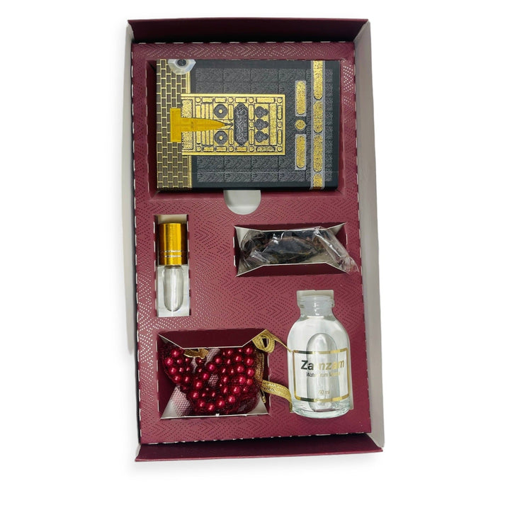 Islamic Gift Box Tasbeeh, Zamzam Water, Attar, Dates &Yaseen books Red-theislamicshop.com