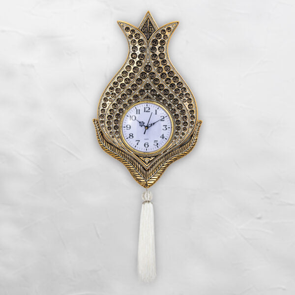  Clock With 99 Beautiful Names of Allah Gold Silver-theislamicshop