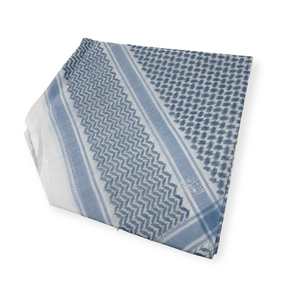 Arabian Scarf Keffiyeh Tactical Fashion Desert Shemagh White Blue-theislamicshop.com