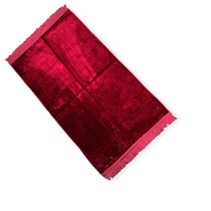 Plain prayer mat sajjadah jaynamaz salah prayer rug Red-TheIslamicshop.com