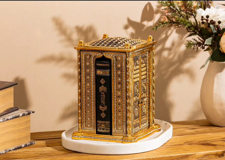 Quran With Kaaba Replica | Kaba Design Quran Gift Set | Islamic Book, Koran Storage Box | Muslim Home Decor | Housewarming Gift | Eid Gift-theislamicshop.com