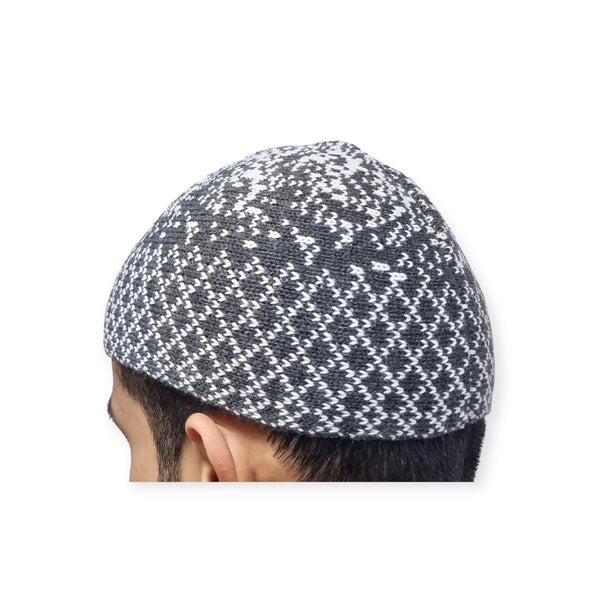 Designer woolly prayer hat