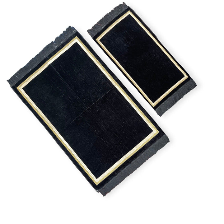 Adult & Child Prayer mat Gift Set Black-theislamicshop.com
