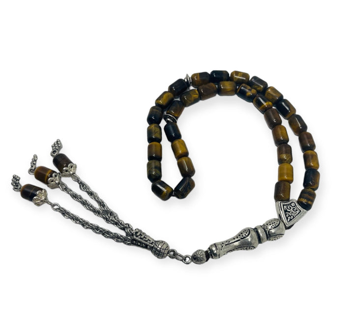 Natural Tiger's eye stone 33 Tasbih Muslim Bracelets Prayer Beads-Theislamicshop.com