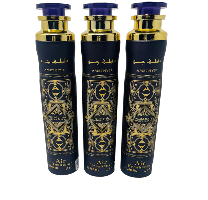 Bade'e Al Oud Amethyst AIR FRESHENER SPRAY 300ML BY Lattafa Pack of 3-theislamicsho.com