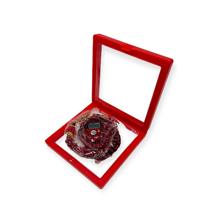 Islamic Tasbih Beads 99 and Digtal Counter Gift Set Red-theislamicshop.com