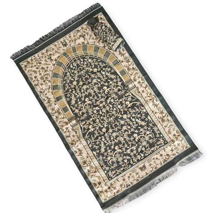 Rawda Design Travel prayer mat With Pouch-TheIslamicshop.com