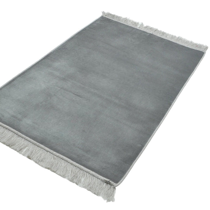 Plain prayer mat sajjadah jaynamaz salah prayer rug Grey-TheIslamicshop.com