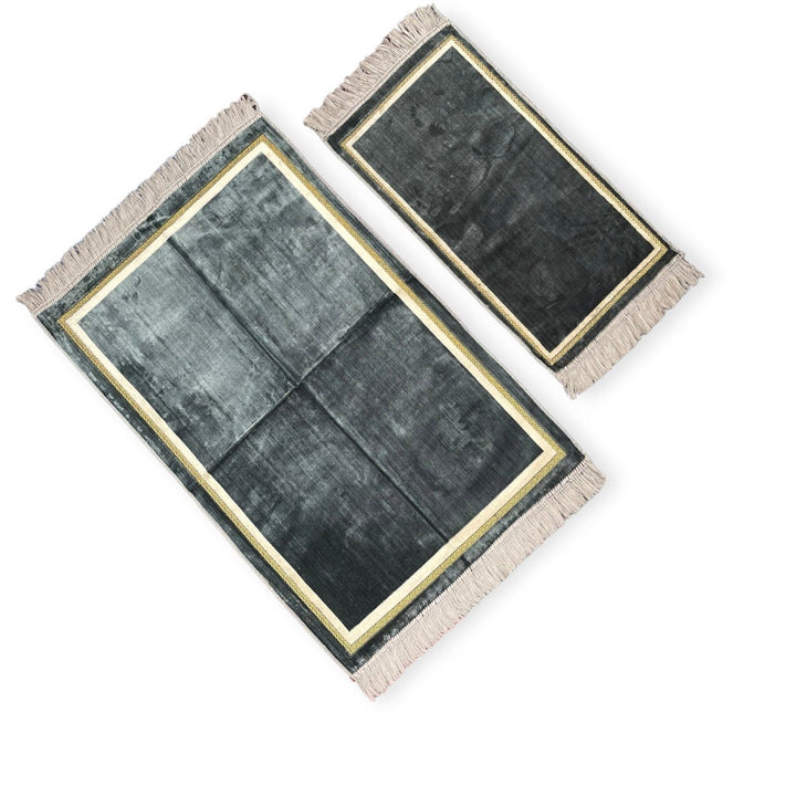 Adult & Child Prayer mat Gift Set Grey-theislamicshop.com