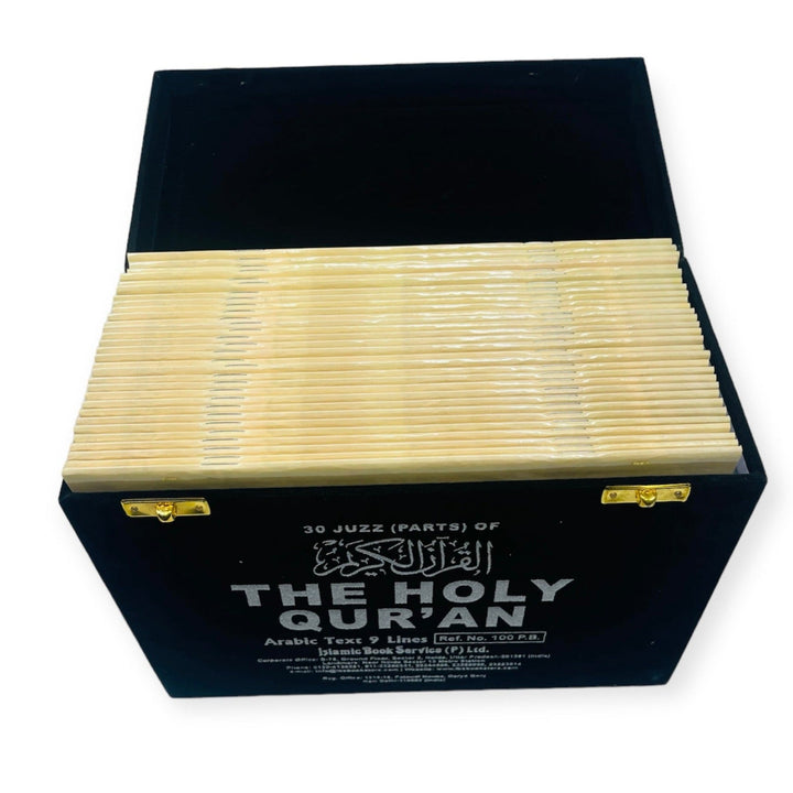 30 Parts Of The Holy Quran In Velvet Coated Box Black-theislamicshop.com