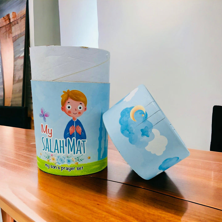 Cylinder Gift Box For Children With Prayer mat, Tasbeeh & Prayer-theislamicshop.com