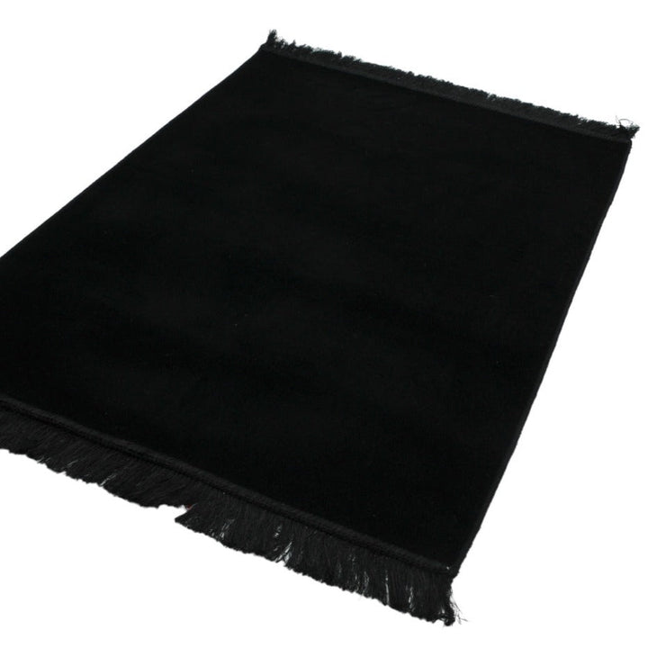 Plain prayer mat sajjadah jaynamaz salah prayer Black-TheIslamicshop.com