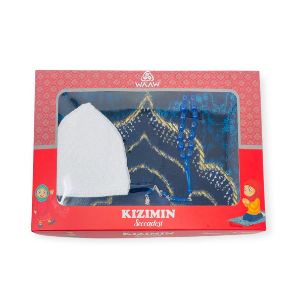 Children Gift Box With Prayer mat, Tasbeeh & Prayer Hat-theislamicshop.com