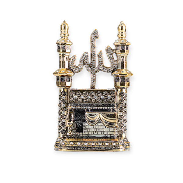 Kaaba With 99 Name Allah. Islamic ornament Gold Silver