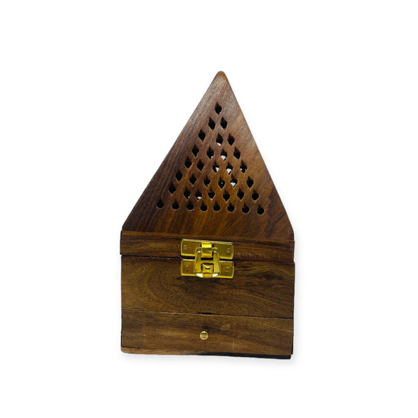 Bakhoor Burner Wood Arabic Mini for Incense Oud, Medium-theislamicshop.com