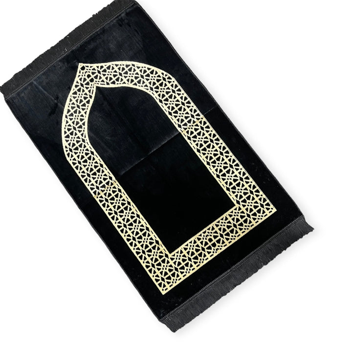 prayer mat sajjadah jaynamaz salah prayer rug Turklish prayer mat Black-TheIslamicshop.com