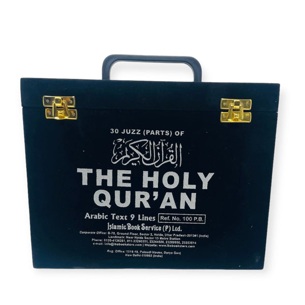 30 Parts Of The Holy Quran In Velvet Coated Box Black-theislamicshop.com