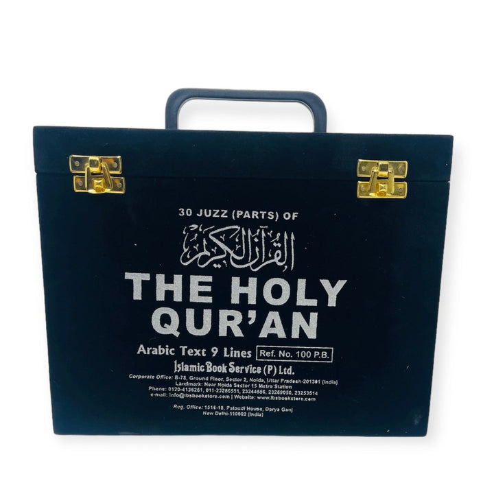 30 Parts Of The Holy Quran In Velvet Coated Box Black-theislamicshop.com