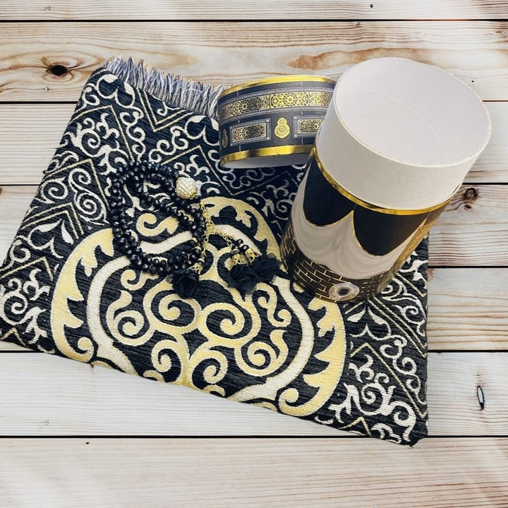 Beautiful Prayer mats Tasbeeh With Box Black-TheIslamicshop.com