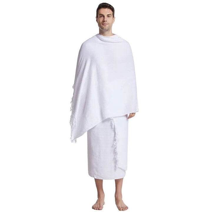 1250gr XL Premium quality Qibla Ihram for Hajj and Umrah 2pcs 110cmX240cm-theislamicshop.com