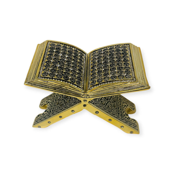 99 Name Allah Book Shape Home Decor Beautiful Ornament Gold- theislamicshop.com