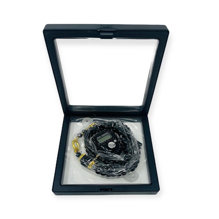 Islamic Tasbih Beads 99 and Digtal Counter Gift Set Black-theislamicshop.com