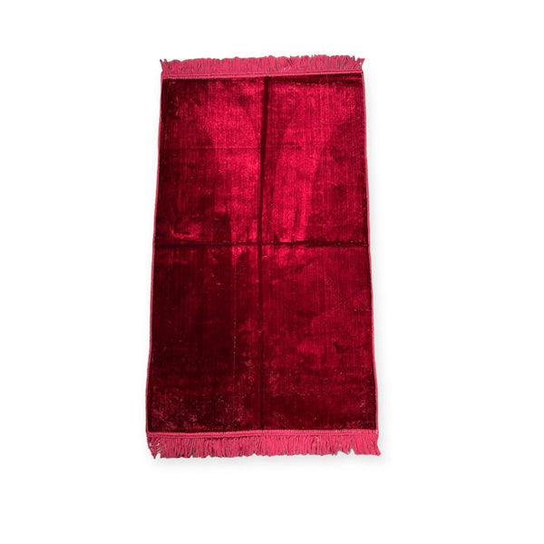 Plain prayer mat sajjadah jaynamaz salah prayer rug Red-TheIslamicshop.com