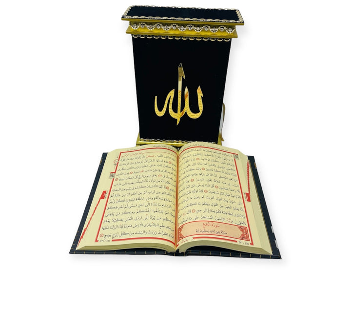 A Beautiful Holy Quran Gift Set -Black Gold-theislamicshop.com