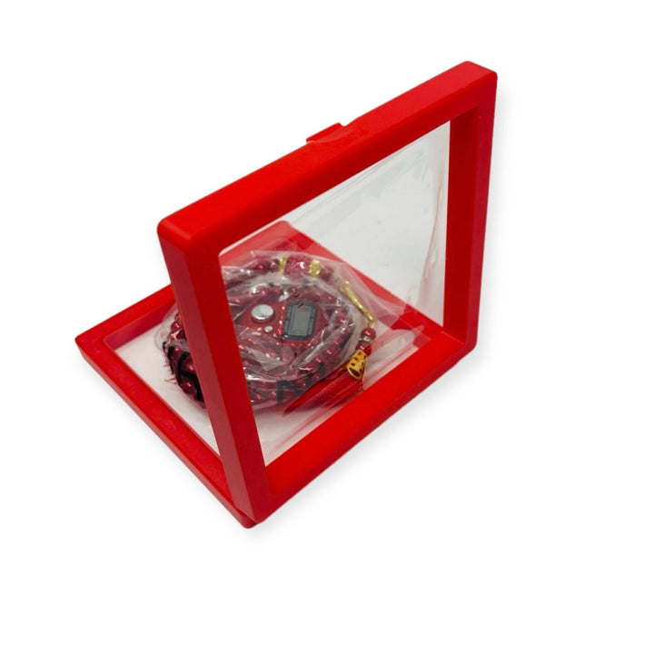Islamic Tasbih Beads 99 and Digtal Counter Gift Set Red-theislamicshop.com