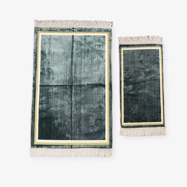 Adult & Child Prayer mat Gift Set Grey-theislamicshop.com