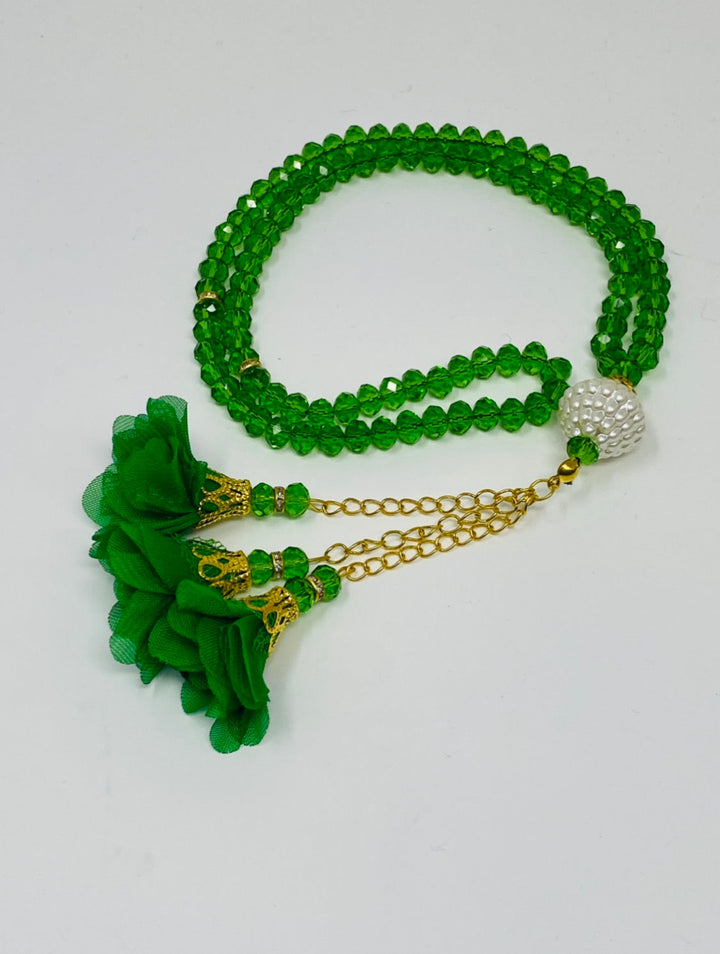 TASBIH 99 FRESH WATER PEARLS BEADS TASBEEH WITH FLOWERS-Waaw