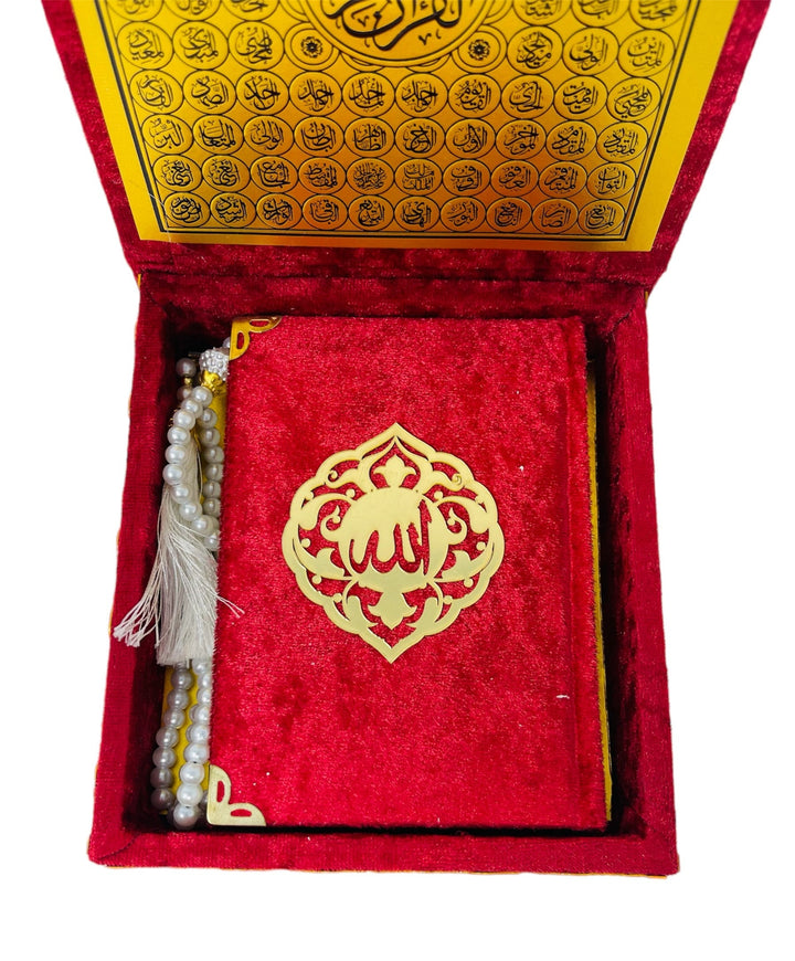 A Beautiful Quran or Tasbeeh with gift box RED-theislamicshop.com