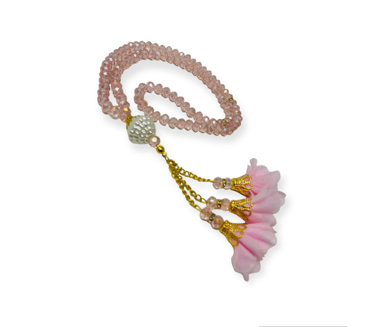 Crystal 99 Prayer Beads, Tasbih, Misbaha, Pink-theislamicshop.com
