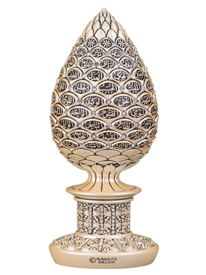 Islamic Table Decor Golden pine cone with Blue Gold/Silver/Pearl (Large)-theislamicshop.com