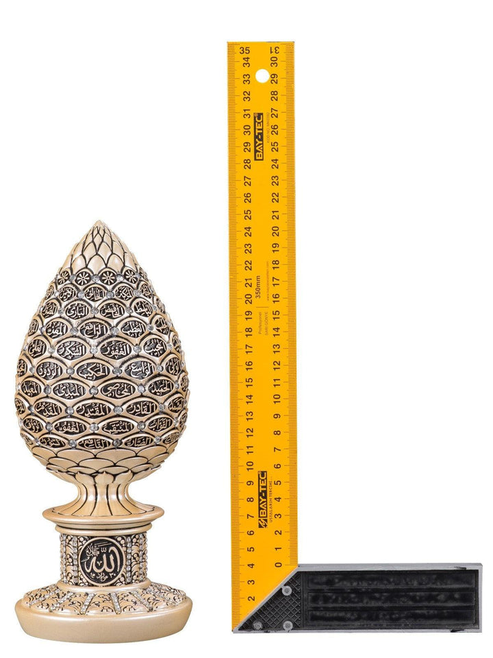 Islamic Table Decor Golden pine cone with Blue Gold/Silver/Pearl (Large)-theislamicshop.com