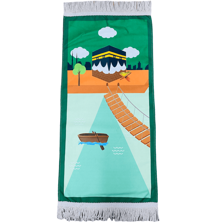 Child Size prayer mat Green-TheIslamicshop.com
