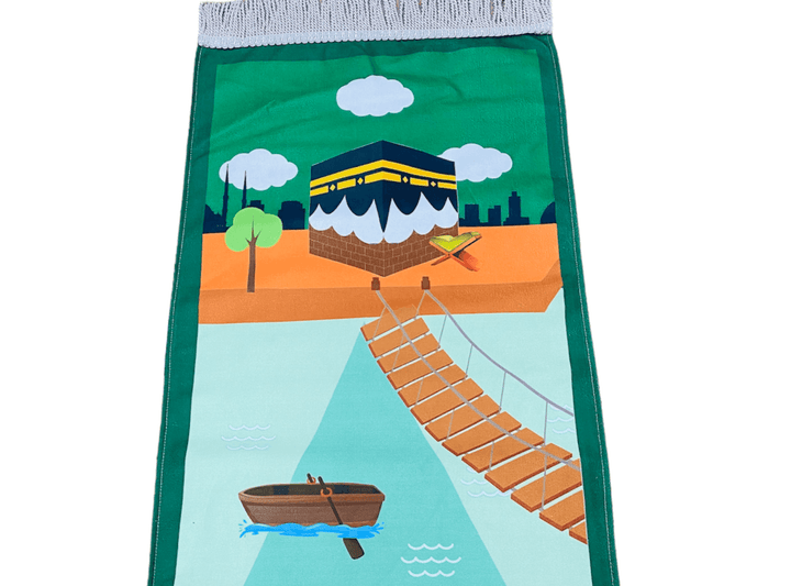 Child Size prayer mat Green-TheIslamicshop.com
