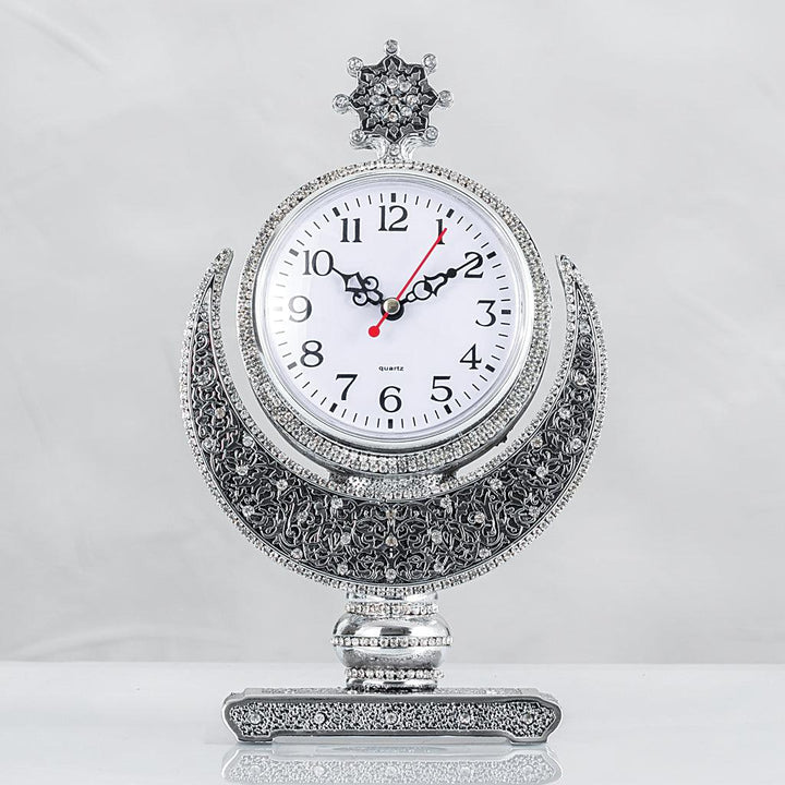 Crescent Star Table Clock Gold And silver - Waaw