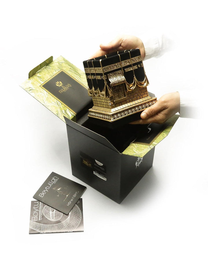 Islamic Table Decor Kaba Replica Gold & Silver (Large)-theislamicshop.com