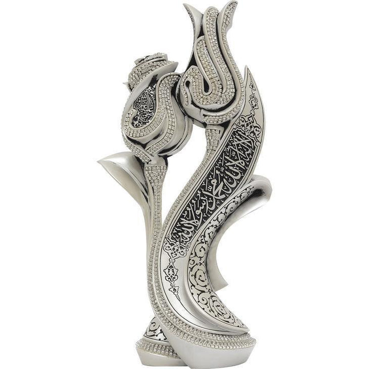 Islamic Table Decor Lale Gul Tulip & Silver BB-0989-3044-Theislamicshop.com
